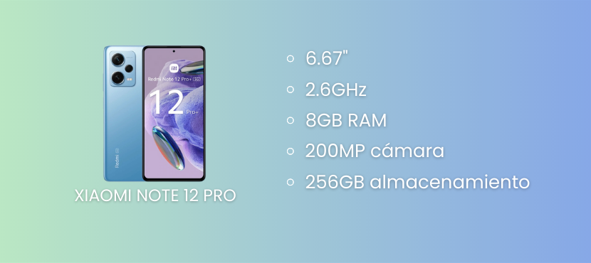 Este es el smartphone Xiaomi Note 12 Pro.